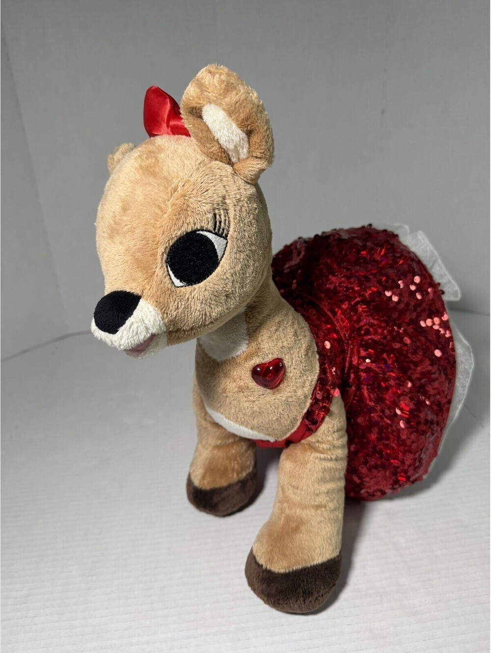 Build A Bear CLARICE-Rudolph The Red Nosed Reindeer 15" Plush W/Light Up Heart